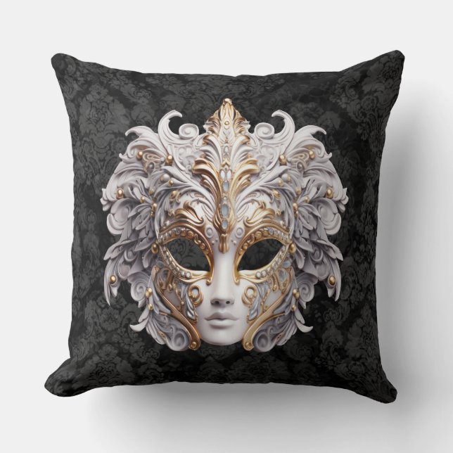 Venetiaans Carnaval Masker Kussen (Voorkant)