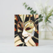 Venetiaans carnival Jester Masker met cellen Briefkaart (Staand voorkant)