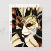 Venetiaans carnival Jester Masker met cellen Briefkaart (Voorkant / Achterkant)