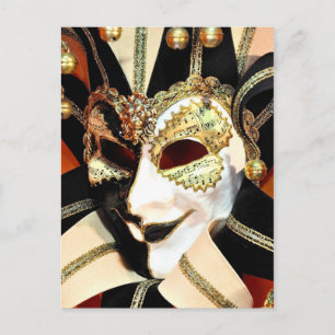 Venetiaans carnival Jester Masker met cellen Briefkaart
