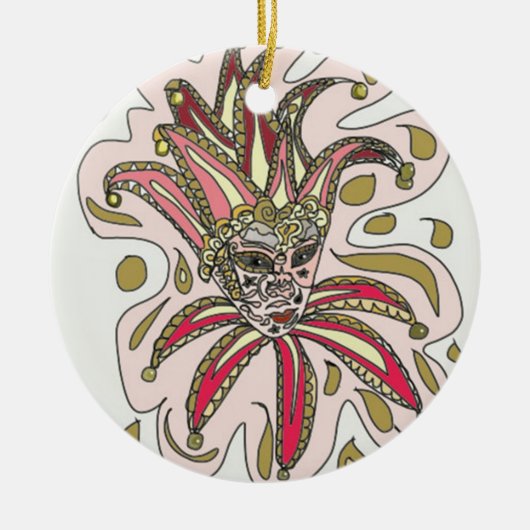 Venetiaans festival Mask Design Keramisch Ornament (Voorkant)