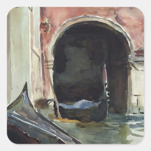 Venetiaans kanaal door John Singer Sargent Vierkante Sticker