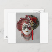 Venetiaans keramisch masker briefkaart (Voorkant / Achterkant)