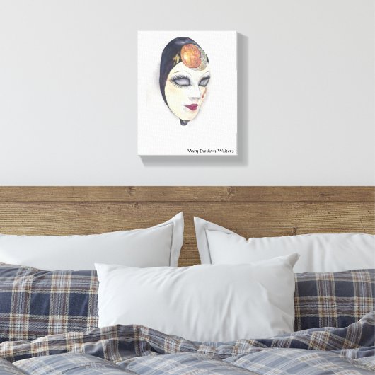 Venetiaans Masker 1 Canvas Print (Insitu (Slaapkamer))