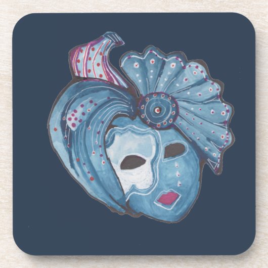 Venetiaans masker bier onderzetter (Voorkant)