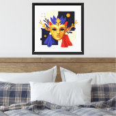 Venetiaans masker canvas afdruk (Insitu (Slaapkamer))