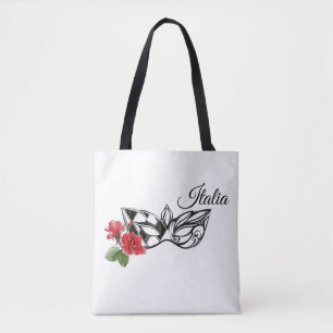 *~* Venetiaans Masker en Roos Italië Italië Italië Tote Bag