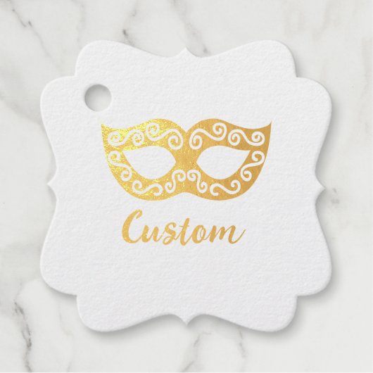 Venetiaans masker goud bedankjes labels (Voorkant)
