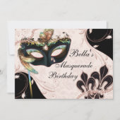 Venetiaans Masker Masker Partij Uitnodigingen (Voorkant)