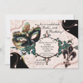 Venetiaans Masker Masker Partij Uitnodigingen (Achterkant)