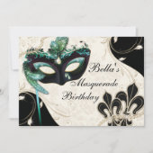 Venetiaans Masker Masker Partij Uitnodigingen (Voorkant)