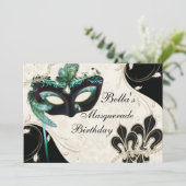 Venetiaans Masker Masker Partij Uitnodigingen (Staand voorkant)