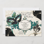 Venetiaans Masker Masker Partij Uitnodigingen (Achterkant)