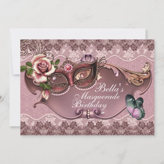 Venetiaans Masker Masker Partij Uitnodigingen (Voorkant)