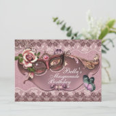 Venetiaans Masker Masker Partij Uitnodigingen (Staand voorkant)