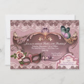 Venetiaans Masker Masker Partij Uitnodigingen (Achterkant)