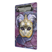 Venetiaans masker met lavendelveren mini klembord (Angled2)