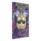 Venetiaans masker met lavendelveren mini klembord (Schuin)