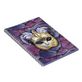 Venetiaans masker met lavendelveren notitieboek (Rechterzijde)