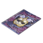 Venetiaans masker met lavendelveren notitieboek (Linkerzijde)