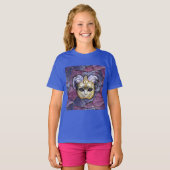 Venetiaans masker met lavendelveren t-shirt (Voorkant volledig)