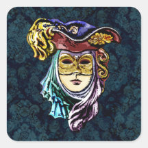 Venetiaans masker op donkere Damaskische achtergro