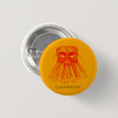 Venetiaans masker ronde button 3,2 cm (Voorkant /achterkant)