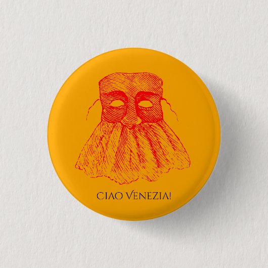 Venetiaans masker ronde button 3,2 cm (Voorkant)