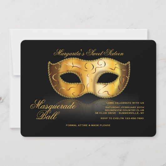 Venetiaans Masker Uitnodiging (Voorkant)