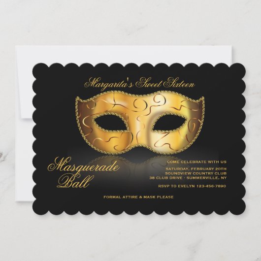Venetiaans Masker Uitnodiging (Voorkant)
