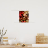 Venetiaans Maskerade Masker Kunst Poster (Keuken)