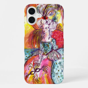 VENETIAANS MASKERADEN / COLOMBINA IN BLAUWE JURK iPhone 16 PLUS HOESJE