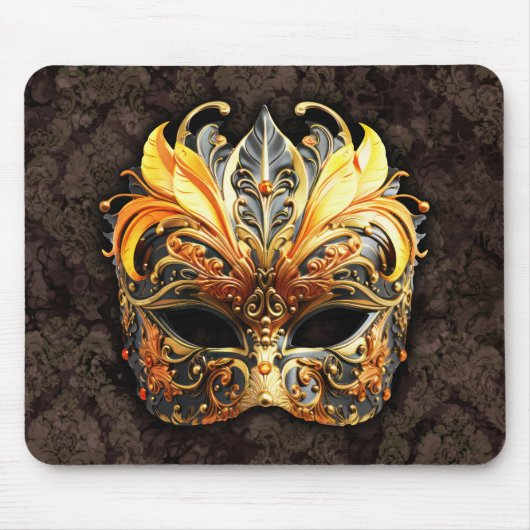 Venetiaans Maskerbal Gouden Masker Muismat (Voorkant)