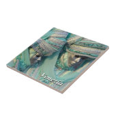 Venetiaans paar met carnavalskostuums tegeltje (Zijkant)