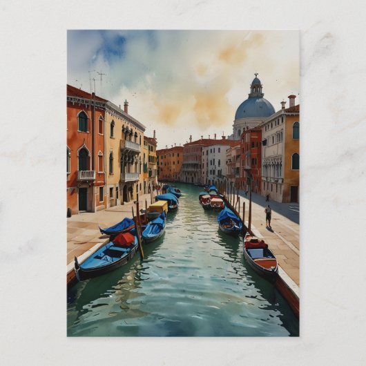 Venetiaanse aquarel kunst briefkaart (Voorkant)