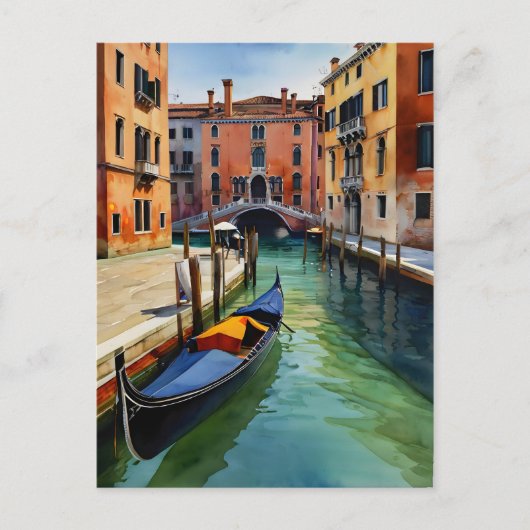 Venetiaanse aquarel kunst briefkaart (Voorkant)