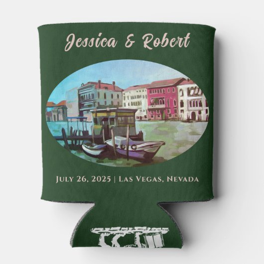 Venetiaanse boten Custom foto's bruiloft Blikjeskoeler (Achterkant)