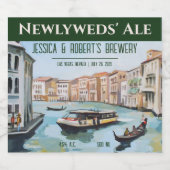 Venetiaanse bruiloft bier etiket (Enkel label)