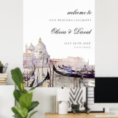 Venetiaanse bruiloft Script Waterverf Welkomstbord Poster (Thuiskantoor)