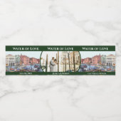 Venetiaanse Canal Wedding Waterfles Etiket (Enkel label)