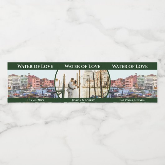Venetiaanse Canal Wedding Waterfles Etiket (Enkel label)