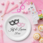 Venetiaanse carnaval maskers op maat Italiaanse br Papieren Bordje (Feest)