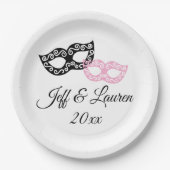 Venetiaanse carnaval maskers op maat Italiaanse br Papieren Bordje (Voorkant)