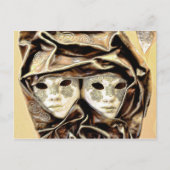 Venetiaanse carnavalmaskers briefkaart (Voorkant)