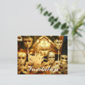 Venetiaanse carnavalmaskers kaart (Staand voorkant)