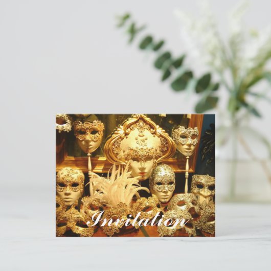 Venetiaanse carnavalmaskers kaart (Staand voorkant)