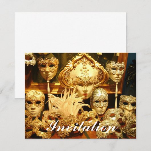 Venetiaanse carnavalmaskers kaart (Voorkant / Achterkant)