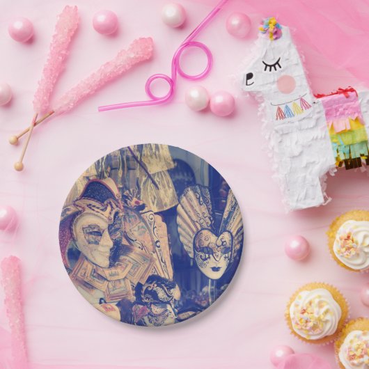  Venetiaanse carnavalmaskers Papieren Bordje (Feest)