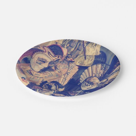  Venetiaanse carnavalmaskers Papieren Bordje (Gekanteld)