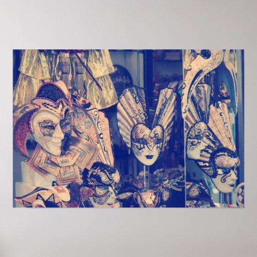  Venetiaanse carnavalmaskers Poster (Voorkant)